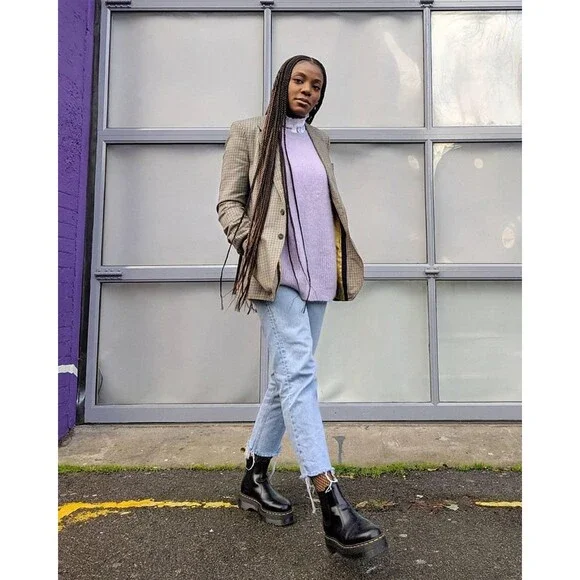 NEW Dr Martens 2976 Smooth Black Leather Platform Chelsea Boots, Women’s 8 - Picture 9 of 9